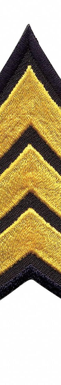 HEROS PRIDE Embroidered Patch: SGT, 3 in, Black/Gold, Polyester/Rayon, Rank Insignia, 1 PR (MPN 5416S). Key specifications — attr188498: 3 in; attr188499: Black; attr188500: Rayon; attr188503: SGT; attr193746: HEROS PRIDE.