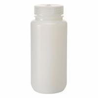 NALGENE Laboratory Bottle: HDPE, 500 mL, 16 fl oz, Closure Included, Natural, 53 mm, Polypropylene (MPN 2104-0016-48). Key specifications — Brand: NALGENE; Graduated: No; Body Color: Natural.