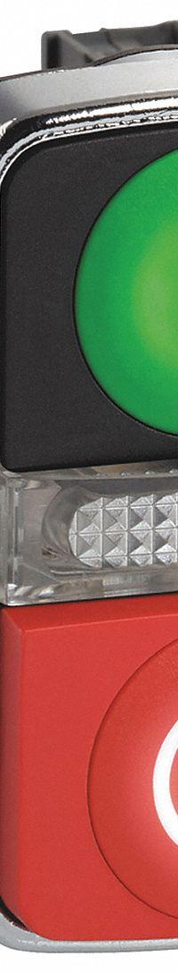 SCHNEIDER ELECTRIC Illuminated Push Button: 2 Buttons, 22 mm, 1NO/1NC, Metallic, Full Volt, LED (MPN XB4BW73731M5). Key specifications — AC Contact Rating: 1.5 A @ 480 V; Action: Momentary/Momentary; DC Contact Rating: 0.55 A @ 125 V; Legend: I/O; Operator Illumination: Illuminated; Product Type: Push Button Operators; Series: XB4; Manufacturer Part Number: XB4BW73731M5.
