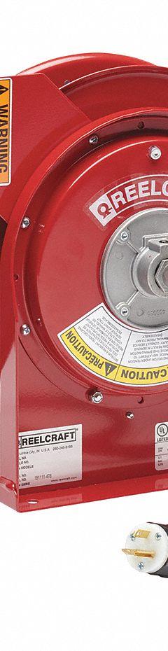 REELCRAFT Extension Cord Reel: Ratchet Lock, 45 ft Cord Lg, 12 AWG, SJEOOW, L5-20R Cord Lg, 5-20P (MPN L 4545 123 3B). Key specifications — Retractable Cord Ending NEMA Configuration: L5-20R; Feeder Cord Ending NEMA Configuration: 5-20P; Brand: REELCRAFT.
