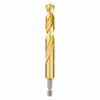 MILWAUKEE Hex Shank Drill Bit: 31/64", 135° Split Point, TiN-Coated HSS, Impact Rated (MPN 48-89-4628). Key specifications — attr1234973: Impact Rated; attr1234966: MILWAUKEE; attr1234978: 0.4844.