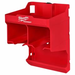 MILWAUKEE PACKOUT Tool Station: 14 in W x 14 in H x 10 in L, Polymer, Red (MPN 48-22-8343). Key specifications — attr1120120: Quick Access Tool Slots; attr1120130: MILWAUKEE; attr1120217: Polymer; attr1120218: Red; attr1126375: Tool Cases.