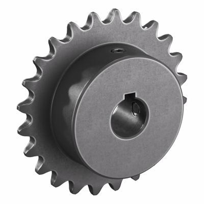 TSUBAKI Single Strand Sprocket: 35, For 3/8 in Chain Pitch, 5/8 in Bore Dia, 24 Teeth - Size 35 Fixed-Bore Roller Chain Sprockets