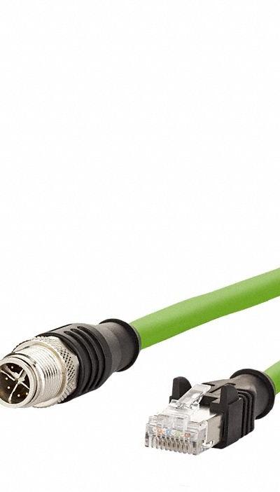 METZ CONNECT M12 Cable: Cat7 - M12 Connector to RJ45 Connector Cordsets