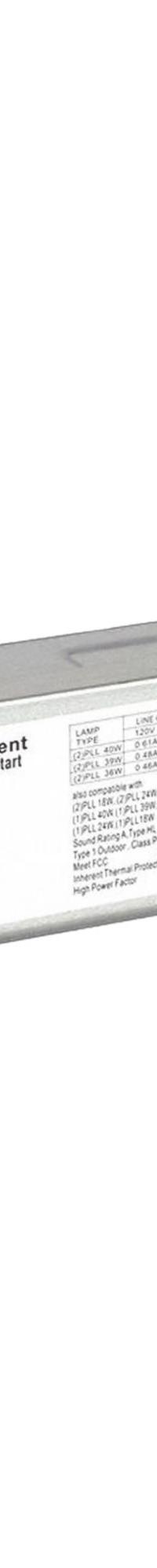 APPROVED VENDOR CFL Ballast: 120 to 277V AC, 1/2 Lamps Supported, 40 W Bulb Watt, Electronic (MPN 16X955). Key specifications — attr1125022: (1 or 2) F40BX; attr239899: APPROVED VENDOR; attr1125144: 1.