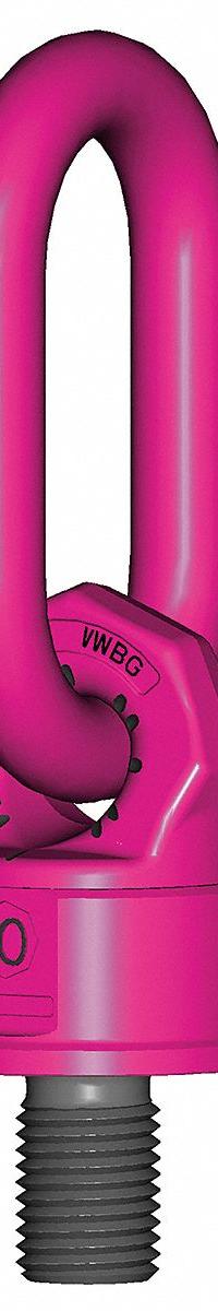 RUD CHAIN Hoist Ring: Pivot/Swivel, Steel w/Pink Powder-Coated Bail, M36-4, Max. 17,630 lb, Lifting (MPN 7999059). Key specifications — Brand: RUD CHAIN; Thread Size: M36-4; Operation: Lifting.