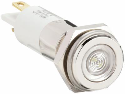 APPROVED VENDOR Flush Panel Light: 10 mm Panel Mounting Hole Dia, LED, White, Flush Head - LED Indicator Pilot Lights