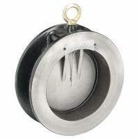 CHAMPION Check Valve: Swing, Inline Valve Body, 12 in Pipe Size, Wafer, Ductile Iron, Wafer, Wafer (MPN 12SD12-LSBS-P). Key specifications — Brand: CHAMPION; Disc Material: 316 Stainless Steel.