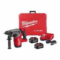 MILWAUKEE Cordless Rotary Hammer Kit: L-Shape, 18V DC, SDS-Plus, 1 in max, 6.0 Ah, 2.0 ft-lb (MPN 2912-22). Key specifications — attr113858: 18V DC; attr113796: MILWAUKEE; attr113808: 0 bpm to 4,800 bpm; attr113803: Yes; attr113838: Hammer Only; attr113809: Yes; attr113815: (1) Charger.