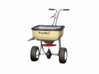 TURFEX Turf Spreader: Landscape, Lawn and Agriculture, 120 lb Capacity, Steel, Polyethylene, 12 ft (MPN TS85). Key specifications — Brand: TURFEX; Spreader Drive Mechanism: Nylatron® Gear Drive; Frame Material: Steel; Spread Width - Maximum: 12 ft.