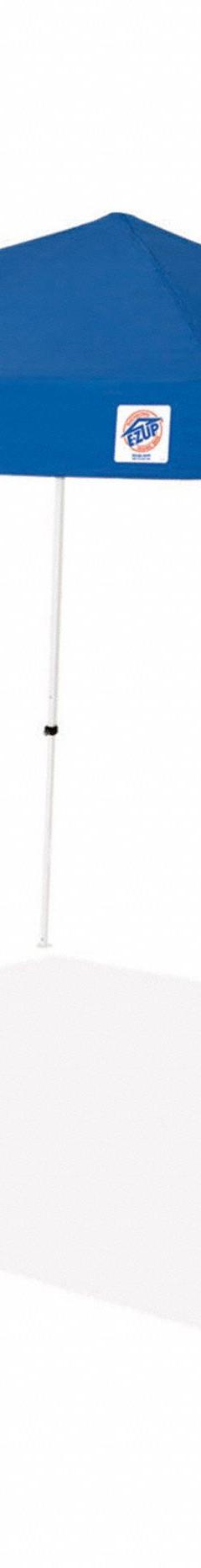 E-Z UP Canopy Tent: 12 ft Overall Lg, 12 ft Overall Wd, 8 7/8 ft Overall Ht, Powder Coated, Steel (MPN VS2912BL). Key specifications — Brand: E-Z UP; Frame Color: White; Includes: Standard Spikes; Leg Adjustability: Adjustable Legs; Panel Color: Blue; Panel Material: Polyester.