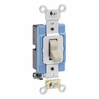 LEVITON Wall Switch: Toggle Switch, Single Pole, Maintained, Ivory, 120/277V AC, 15 A (MPN 1201-2I). Key specifications — Illuminated: No; Voltage Rating: 120/277V AC.