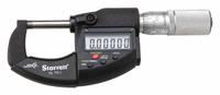 STARRETT Digital Outside Micrometers: 0 in to 6 in /0 mm to 150 mm, Inch/Metric (MPN S733.1CXFLZ). Key specifications — attr1182744: 0.00005 in/0.001 mm; attr1182751: Certificate of Inspection; attr1182776: Not Rated; attr1182741: STARRETT; attr1182743: +/- 0.001 in; attr1182759: Yes.