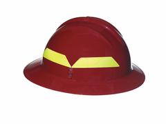BULLARD Fire Helmet: Red, Full Brim, Chin Strap, 6 pt Ratchet (MPN FHRDR). Key specifications — Color: Red; Chin Strap: Yes; Brand: BULLARD; Style: Full Brim; Suspension: 6 pt Ratchet.
