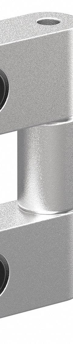 Lift Off Hinge: 2 25/64 in x 2 5/16 in, 15 Series, Silver, Aluminum, 180° Range of Motion - Max (MPN 2106). Key specifications — Brand: 80/20; Product Type: Lift Off Hinge Assembly; Material: Aluminum; Hinge Type: Captive Lift-Off.