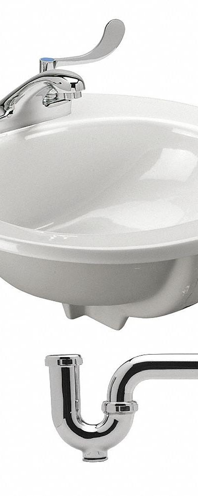 ZURN Bathroom Sink: White - Countertop Bathroom Sinks with Faucets