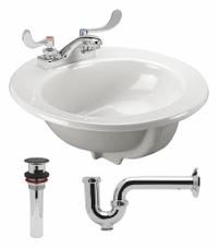 ZURN Bathroom Sink: White, Vitreous China, 19 1/4 in Overall Lg, 19 in Overall Wd, 3 Faucet Holes (MPN Z5124.521.1.07.00.0). Key specifications — Includes: Trap; Brand: ZURN; Color: White; Sink Material: Vitreous China.