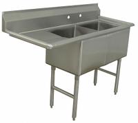 ADVANCE TABCO Scullery Sink: 2 Bowls, 43 in Overall Ht, 56 1/2 in Overall Lg, 23 1/2 in Overall Wd (MPN FC-2-1818-18L-X). Key specifications — Brand: ADVANCE TABCO.