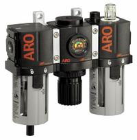 ARO Filter/Regulator/Lubricator: 3/8 in NPT, 85 cfm, 150 psi Max Op Pressure, 5 micron, 1500 Series (MPN C38231-800). Key specifications — attr109588: 1500; attr109524: ARO.