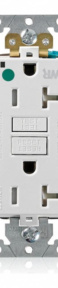 LEVITON GFCI Receptacle: Hospital Grade, Decorator Duplex, 5-20R, White, GFCI, 125V AC, 20 A (MPN GFWT2-HGW)