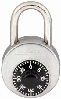 MASTER LOCK Combination Padlock: Dial Combo, Silver, Stainless Steel, Std Shackle (MPN 2010). Key specifications — Dial Color: Black; Brand: MASTER LOCK.