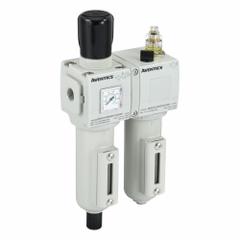 NUMATICS Filter Regulator Assembly: 3/8 in NPT, 4,450 lpm, 10 bar Max Op Pressure, 5 micron, Mist (MPN A652A0000013296). Key specifications — attr109588: 652; attr109546: Manual - Semi-automatic Drain; attr109524: NUMATICS.