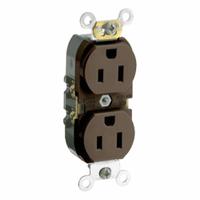 LEVITON Plugs and Receptacles: Duplex, 5-15, Brown, 125V AC, 15 A, 2 Pole / 3 Wire (MPN CR015)