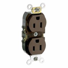 LEVITON Plugs and Receptacles: Duplex, 5-15, Brown, 125V AC, 15 A, 2 Pole / 3 Wire (MPN CR015)