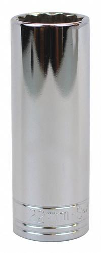 SK PROFESSIONAL TOOLS Socket: Metric, 1/2 in Drive Size, 22 mm Socket Size, 12-Point, Deep, Chrome (MPN 48022). Key specifications — attr1204417: SK PROFESSIONAL TOOLS; attr1204392: Chrome.