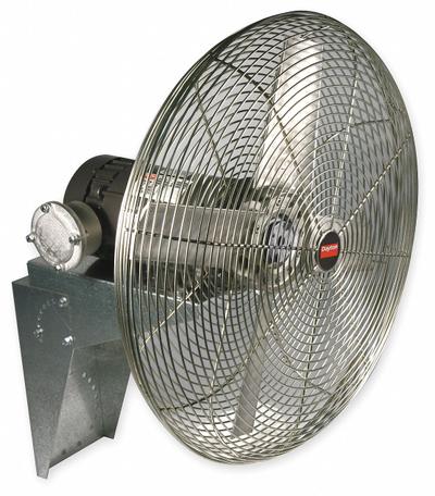 Dayton Mounted Fan: 30 in Blade Dia, 115/230V AC, 3/4 hp Motor HP, Wall Mount - Hazardous-Location Industrial Wall-Mount Fans
