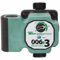 Circulating Pump: 1/25 hp HP, 120V AC, Polypropylene, Variable, 11 gpm, 13 ft Max. Head (MPN VM1212-DY1-UP2A00). Key specifications — Nameplate Voltage: 120V AC; Connection Type: Union; Brand: TACO; Includes Volute: Volute Included; System Type: Potable Water.
