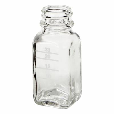 HACH Mixing/Dispensing Bottle: 29 mL, No Closure, No Closure, Colorless, 6 - Rectangular Glass Lab Bottles