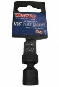 WESTWARD Impact Socket: 1/4 in Drive Size, SAE, 7/16 in Socket Size, 6-Point, Std (MPN 4LYD5). Key specifications — attr1215501: WESTWARD; attr1215515: Manganese Phosphate; attr1215518: 7/16 in.