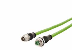 METZ CONNECT M12 Cable: Cat7, M12 Plug Male Straight x M12 Jack Male Straight, 2 m Lg, PUR, Green, X (MPN 142M2X12020). Key specifications — Brand: METZ CONNECT; Cable Jacket Color: Green; End 1 Coding: X; End 2 Coding: X; IP Rating: IPX5; Performance Category: Cat7.