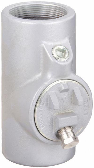 APPLETON ELECTRIC Sealing Fitting with Drain - Vertical: Iron, 2 1/2 in Trade Size, Female - Vertical Sealing Fittings with Drain - 25% Fill