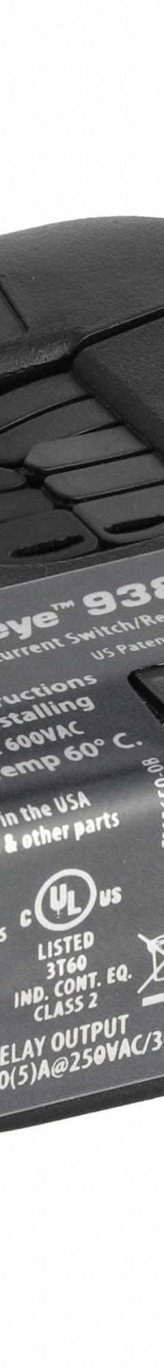 VERIS Current Switch 2.5-135A Adj. W/Rly,H-938: Surface Mounted, 135 A Current Rating, 24V AC/DC. Key specifications — Series: HX38; Adjustment Method: Switch; Electrical Connection: Wire Leads; Monitored Parameters: Undercurrent; Mounting Style: Bracket; Status Indicator: LED; Trip Point: 2.5 to 135.0 A; Trip Point Type: Adjustable.