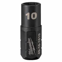 MILWAUKEE Impact Socket: SAE/Metric, 10 mm Socket Size, 6-Point, Short, 1 41/64 in Overall Lg (MPN 49-16-1610). Key specifications — attr1215501: MILWAUKEE; attr1215515: Black Oxide; attr1215518: 10 mm.