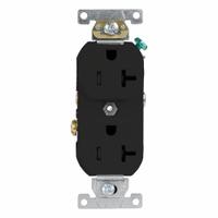 LEVITON Plugs and Receptacles: Duplex, 5-20, Black, 125V AC, 20 A, 2 Pole / 3 Wire (MPN TCR20-E)