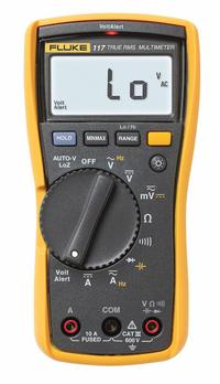 FLUKE Digital Multimeter: TRMS, CAT III 600V, 600 V Max AC Volt Measurement, 6,000 Instrument Counts (MPN FLUKE-117/CWG). Key specifications — Instrument Counts: 6,000; Brand: FLUKE; Calibration Certificate Included: Included.