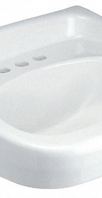 ZURN Bathroom Sink: Z5340, White, Vitreous China, 20 in Overall Lg, 18 in Overall Wd, 2 Faucet Holes (MPN Z5344). Key specifications — Series: Z5340; Includes: Hanger Plate; Color: White; Brand: ZURN; Sink Type: Bathroom; Material: Vitreous China; Sink Material: Ceramic.