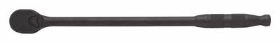 PROTO Hand Ratchet: Pear, Reversible, 17 1/2 in Overall Lg, Black Oxide, 4° Min Arc Swing - Standard-Head Ratchets