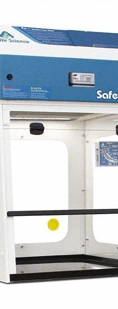 AIR SCIENCE Ductless Fume Hood: Purair SafeSEARCH, 24 in Overall Wd, 35 in Overall Ht, White, Std (MPN P5-24XT(SAFESEARCH)-A). Key specifications — Assembly: Partially Assembled; Brand: AIR SCIENCE; Base/Stand Included Input: No (Required); Base/Stand Included: No (Required); Blower Included: Yes; Work Surface Included: Yes.