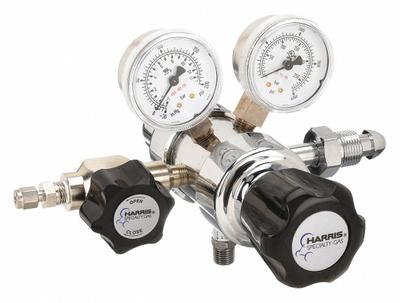 HARRIS High Purity Gas Regulator: Two Stage, CGA 500 Inlet, 1/8" Tube Outlet - High-Purity Air & Inert Gas Regulators