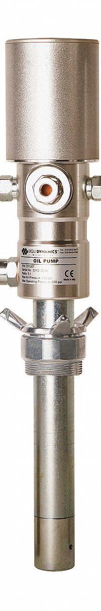 LIQUIDYNAMICS INC. Air Drum Pump: Stub Pump, 5:1, 4 gpm Max. Flow Rate, 14,000 cps Max. Viscosity (MPN 21100T-S2). Key specifications — Brand: LIQUIDYNAMICS INC.; Suction Tube Material: Steel.