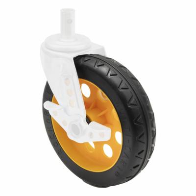 ROCK N ROLLER Caster: 500 lb Load Capacity, Aluminum/Rubber/Steel, Yellow - Hand Truck Wheels, Bearings, Brakes & Axles