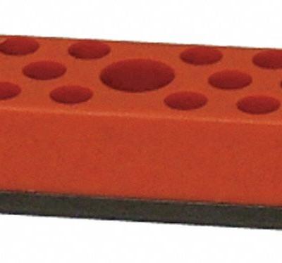 WESTWARD Socket Tray: Red, 7 in Overall Wd, 37 Posts/Slots, Polypropylene - Socket Rails & Trays