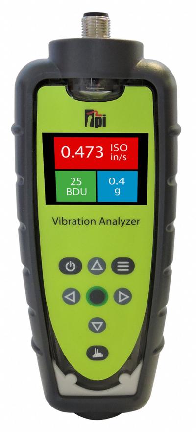 TEST PRODUCTS INTL. Vibration Tester w/ Cert of Calibration: Digital Display, OLED - Standard Vibration Meters