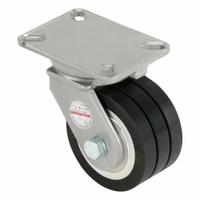 HAMILTON CASTER & MFG. CO. Plate Caster: Swivel, No Brake, Polyurethane, 6 in Wheel Dia, Slot, Ball (MPN S-CH-63SWF70D). Key specifications — Wheel Bearing Type: Ball; Wheel/Tread Color: Black; Brand: HAMILTON CASTER & MFG. CO.; Caster Type: Swivel.