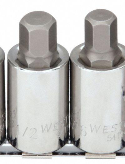 WESTWARD Socket Bit Set: 1 - Hex Bit Socket Sets