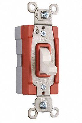 PASS & SEYMOUR Wall Switch: Toggle Switch, 3-Way, Maintained, White, 120/277V AC - Toggle Wall Switches